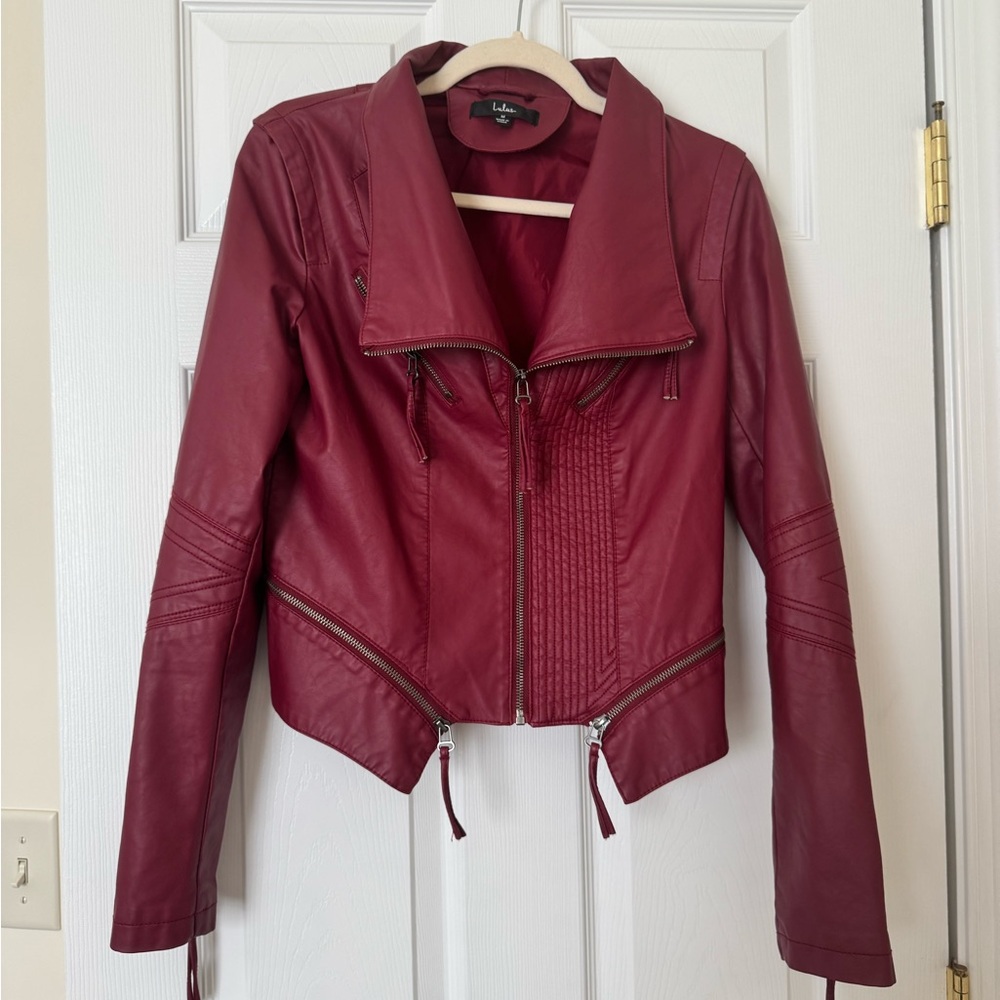 Lulus red leather jacket